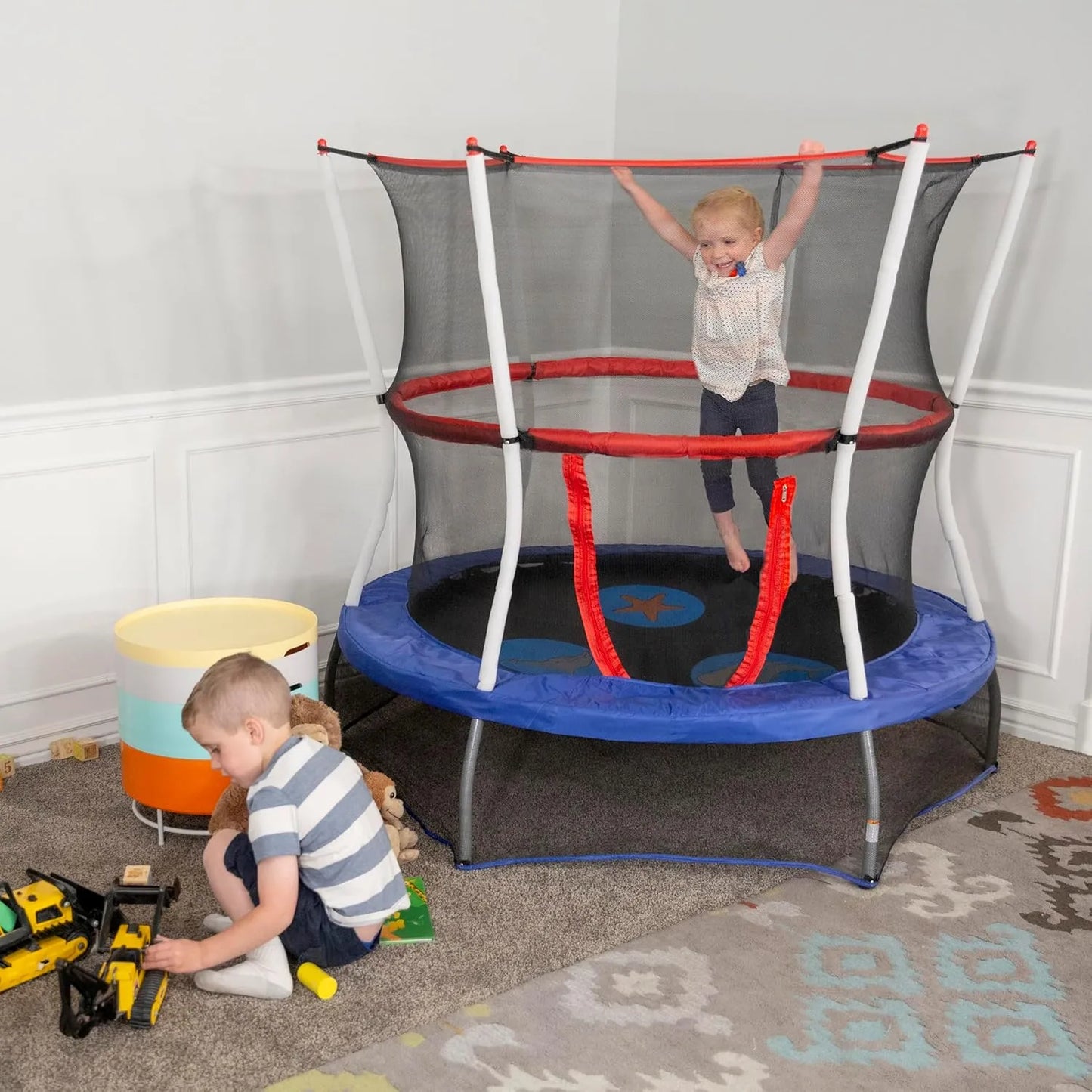 Skywalker Trampolines 5 feet Seaside Adventure Trampoline with Safety Enclosure (for age 3-7 Years) with warranty