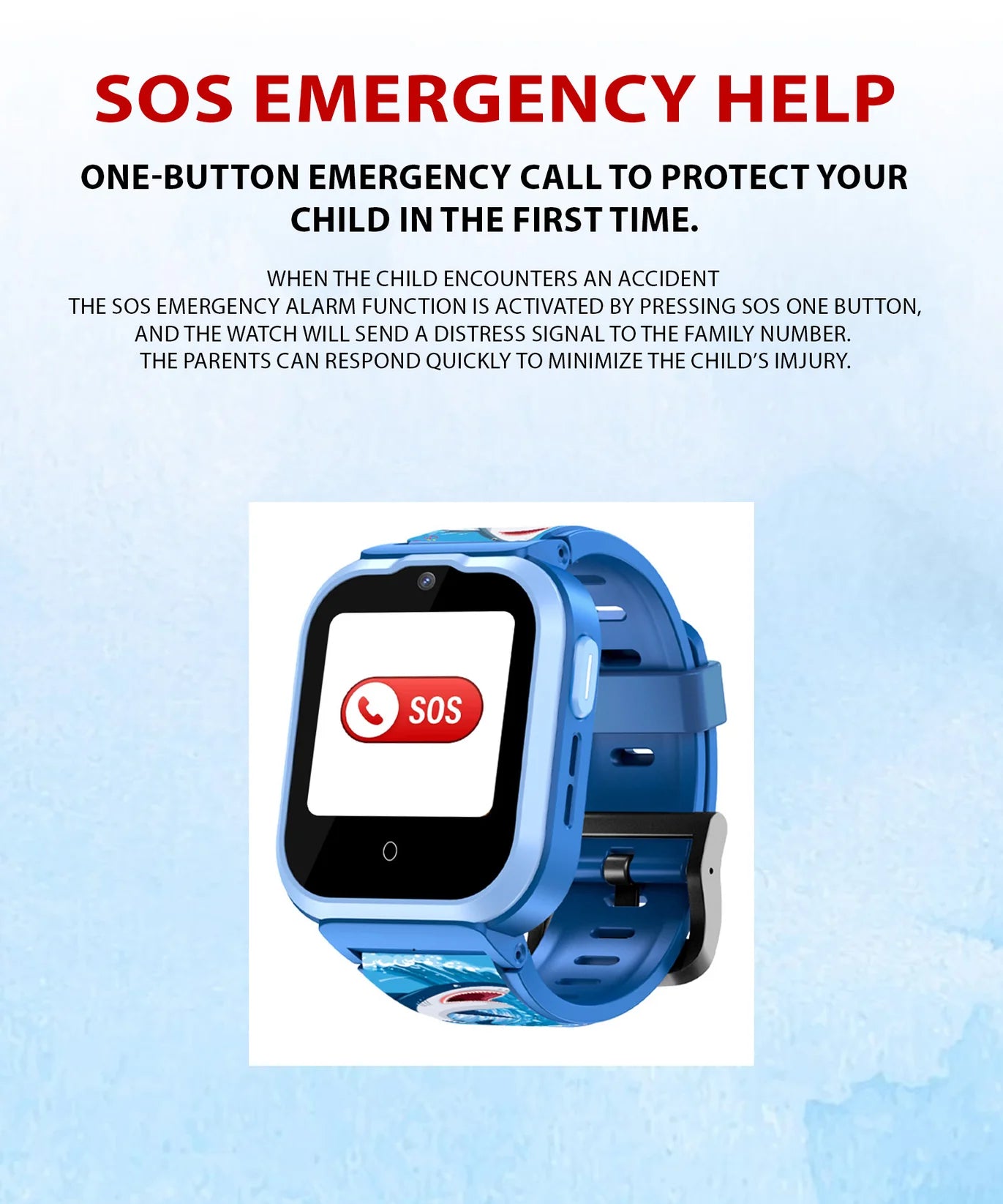 Spiky Watch Cyclops 4G Voice & Video Calling Smart Watch -- Blue Shark