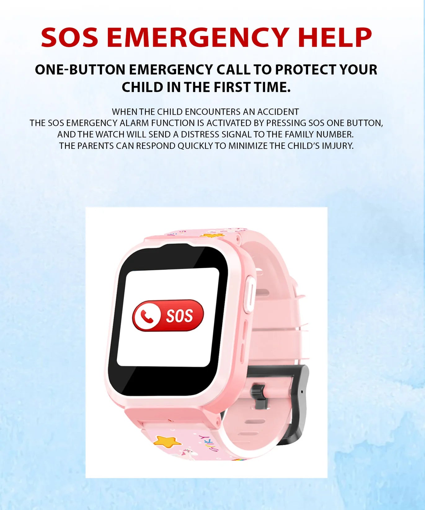 Spiky 4G Cyclops 4G Voice & Video Calling Kids Smartwatch -- Pink Unicorn