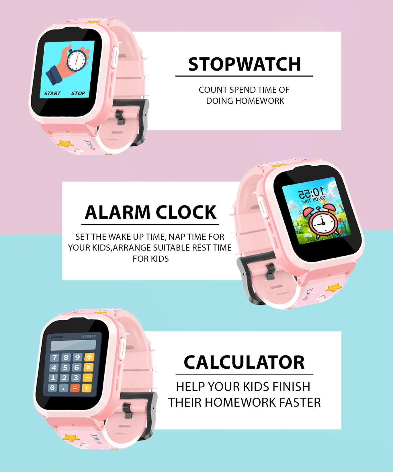 Spiky 4G Cyclops 4G Voice & Video Calling Kids Smartwatch -- Pink Unicorn