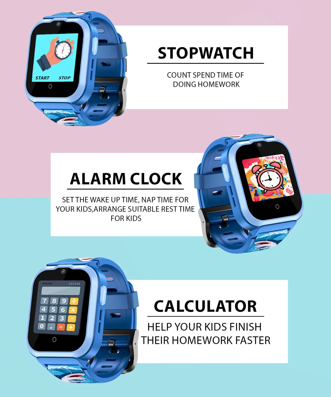 Spiky Watch Cyclops 4G Voice & Video Calling Smart Watch -- Blue Shark