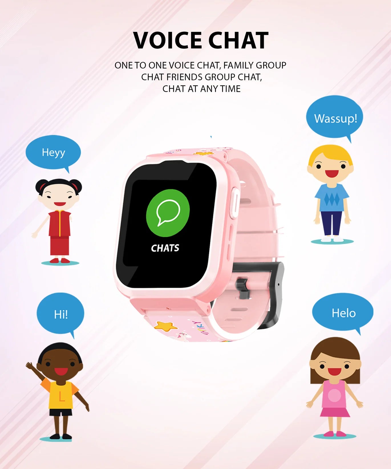 Spiky 4G Cyclops 4G Voice & Video Calling Kids Smartwatch -- Pink Unicorn