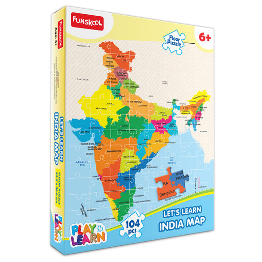 Funskool Let's Learn India Map Puzzle For 6 year Old Kids And Above